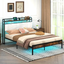 Twin/Full/Queen/King Size Bed Frame with LED Light and Charging Station by LJGDeals