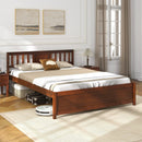 Wooden Platform Bed with Headboard and Slat Support-Queen Size by LJGDeals