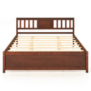 Wooden Platform Bed with Headboard and Slat Support-Queen Size by LJGDeals