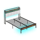 Twin/Full/Queen/King Size Bed Frame with LED Light and Charging Station by LJGDeals