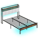 Twin/Full/Queen/King Size Bed Frame with LED Light and Charging Station by LJGDeals