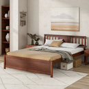 Wooden Platform Bed with Headboard and Slat Support-Queen Size by LJGDeals