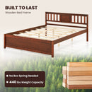 Wooden Platform Bed with Headboard and Slat Support-Queen Size by LJGDeals