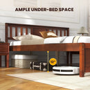 Wooden Platform Bed with Headboard and Slat Support-Queen Size by LJGDeals