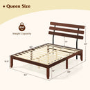 Full Size Bed Frame 15.5 Inch Solid Wood Platform Bed with Retro Headboard by LJGDeals