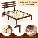 Full Size Bed Frame 15.5 Inch Solid Wood Platform Bed with Retro Headboard by LJGDeals