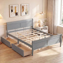 Queen Size Bed Frame with 2 Storage Drawers and Footboard by DirectDeals
