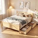 Queen Size Bed Frame with 2 Storage Drawers and Footboard by DirectDeals