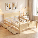 Queen Size Bed Frame with 2 Storage Drawers and Footboard by LJGDeals
