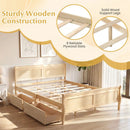 Queen Size Bed Frame with 2 Storage Drawers and Footboard by LJGDeals