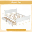 Queen Size Bed Frame with 2 Storage Drawers and Footboard by LJGDeals