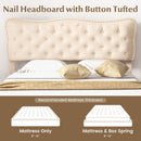 Full Size Bed Frame with Nail Headboard and Wooden Slats by DirectDeals