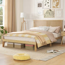 Twin/Full/Queen Size Bed Frame with Rattan Headboard by LJGDeals