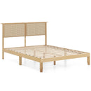 Twin/Full/Queen Size Bed Frame with Rattan Headboard by LJGDeals