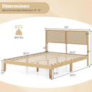Twin/Full/Queen Size Bed Frame with Rattan Headboard by LJGDeals