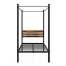 Queen Size Canopy Bed Frame with Under Bed Storage by LJGDeals