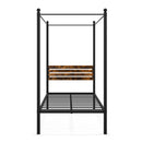 Queen Size Canopy Bed Frame with Under Bed Storage-Twin Size