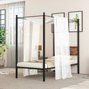 Queen Size Canopy Bed Frame with Under Bed Storage by LJGDeals