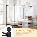 Queen Size Canopy Bed Frame with Under Bed Storage by LJGDeals