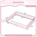 Queen Size Floor Bed Kids Montessori Bed Frame with Full Length Safety Guardrails by DirectDeals