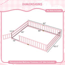 Queen Size Floor Bed Kids Montessori Bed Frame with Full Length Safety Guardrails