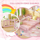 Queen Size Floor Bed Kids Montessori Bed Frame with Full Length Safety Guardrails