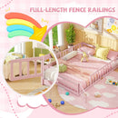 Queen Size Floor Bed Kids Montessori Bed Frame with Full Length Safety Guardrails by LJGDeals