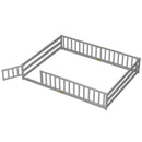 Queen Size Floor Bed Kids Montessori Bed Frame with Full Length Safety Guardrails by DirectDeals