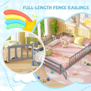Queen Size Floor Bed Kids Montessori Bed Frame with Full Length Safety Guardrails by LJGDeals