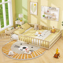 Queen Size Floor Bed Kids Montessori Bed Frame with Full Length Safety Guardrails by DirectDeals