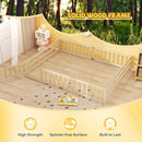 Queen Size Floor Bed Kids Montessori Bed Frame with Full Length Safety Guardrails by LJGDeals
