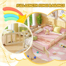 Queen Size Floor Bed Kids Montessori Bed Frame with Full Length Safety Guardrails by LJGDeals