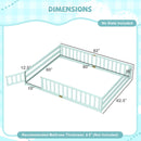 Queen Size Floor Bed Kids Montessori Bed Frame with Full Length Safety Guardrails