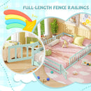 Queen Size Floor Bed Kids Montessori Bed Frame with Full Length Safety Guardrails by LJGDeals
