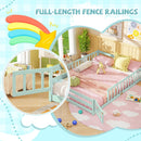 Queen Size Floor Bed Kids Montessori Bed Frame with Full Length Safety Guardrails