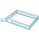 Queen Size Floor Bed Kids Montessori Bed Frame with Full Length Safety Guardrails by LJGDeals