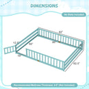 Queen Size Floor Bed Kids Montessori Bed Frame with Full Length Safety Guardrails by DirectDeals