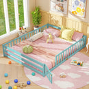 Queen Size Floor Bed Kids Montessori Bed Frame with Full Length Safety Guardrails by LJGDeals