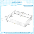 Queen Size Floor Bed Kids Montessori Bed Frame with Full Length Safety Guardrails