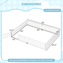Queen Size Floor Bed Kids Montessori Bed Frame with Full Length Safety Guardrails by LJGDeals