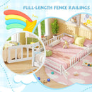 Queen Size Floor Bed Kids Montessori Bed Frame with Full Length Safety Guardrails by LJGDeals