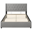 Queen Size Lift-up Storage Bed Modern Linen Upholstered Platform Bed