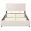 Queen Size Lift-up Storage Bed with Wooden Slat Support by LJGDeals