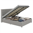 Queen Size Lift-up Storage Bed Modern Linen Upholstered Platform Bed by LJGDeals