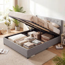 Queen Size Lift-up Storage Bed Modern Linen Upholstered Platform Bed by LJGDeals
