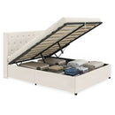 Queen Size Lift-up Storage Bed Modern Linen Upholstered Platform Bed by LJGDeals