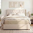 Queen Size Lift-up Storage Bed Modern Linen Upholstered Platform Bed by LJGDeals