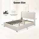 Queen Size Lift-up Storage Bed Modern Linen Upholstered Platform Bed by LJGDeals