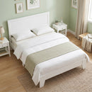 Queen Size Platform Bed Frame with Headboard - White by DirectDeals