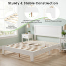 Queen Size Platform Bed Frame with Headboard - White by DirectDeals